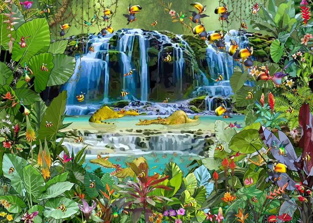 Grafika Puzzle François Ruyer Wasserfall 500 Teile bunt