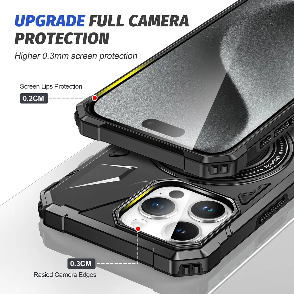 Custodia Per IPhone 13 Pro Max Con Anello Supporto 360° E Supporto Magnetico - Silicone Liquido Morbido - Antiurto E Antigraffio
