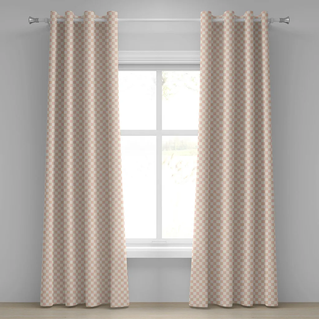 Tende Moderne con Occhielli ABAKUHAUS Rosa e Pesca - 280 x 175 cm