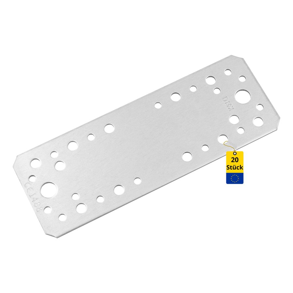 DMX - Flachverbinder verzinkt 20er Set 180x65x2,5 - Produktbild 