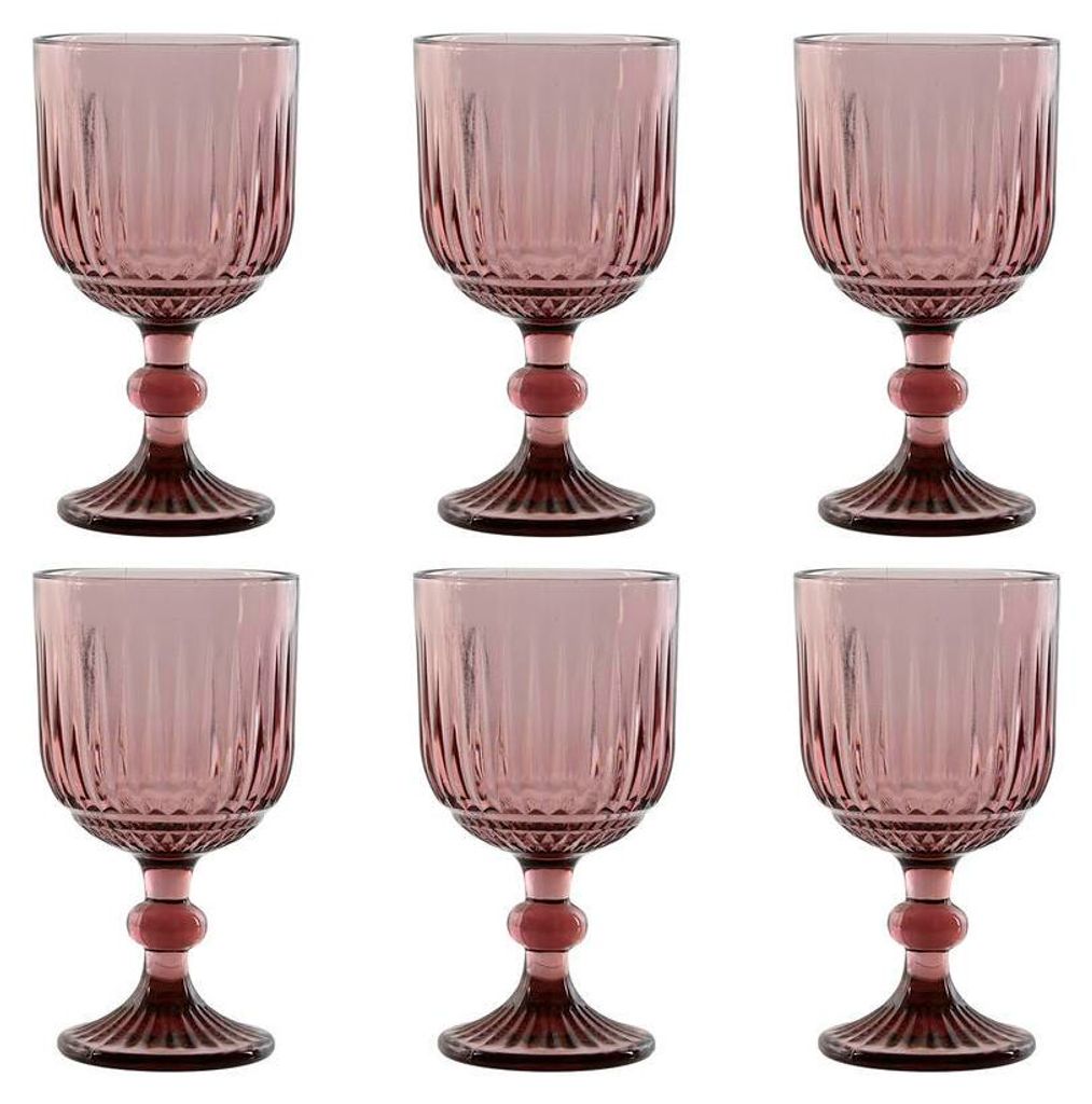 Sada sklenic Home ESPRIT Pink Crystal 380 ml (6 kusů) Obrázek produktu 