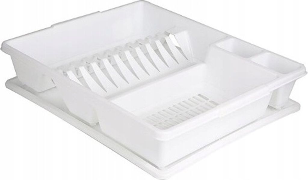 Suszarka do naczyń z tacą ociekową biała 43x35x9cm Zdjęcie produktu 