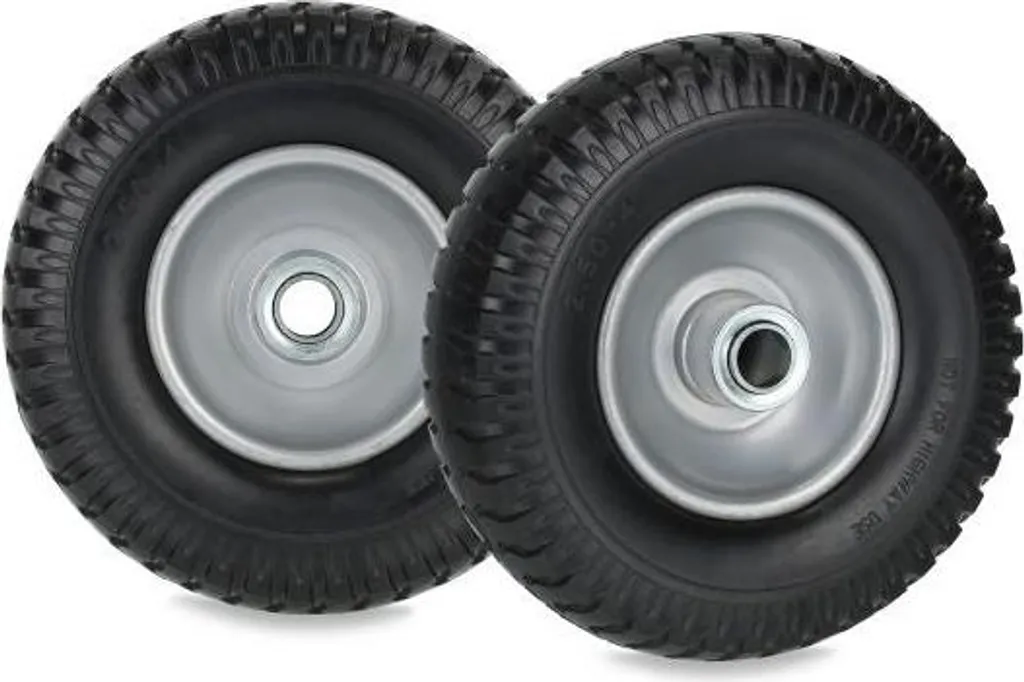 Paire de roues gonflables 2.50-4 pour brouettes et chariots de jardinage