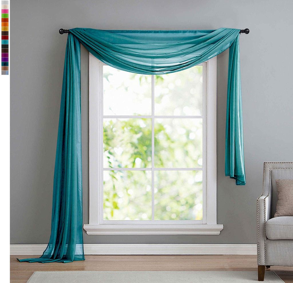 Querbehang Freihanddeko Voile transparent Hellrosa 140x600 Produktbild 