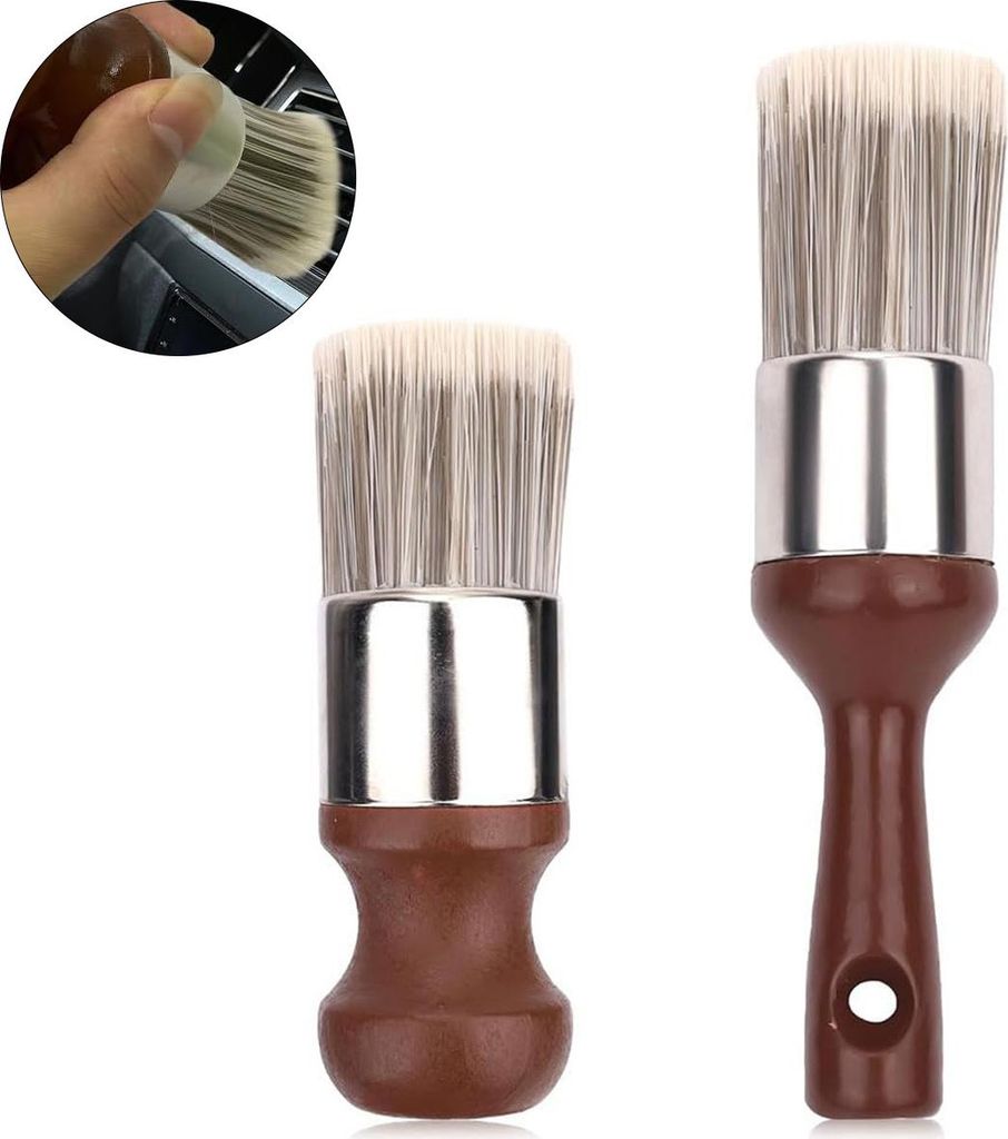 Lederpflege Bürsten Set 2-teilig, Wachsbürste mit Produktbild 
