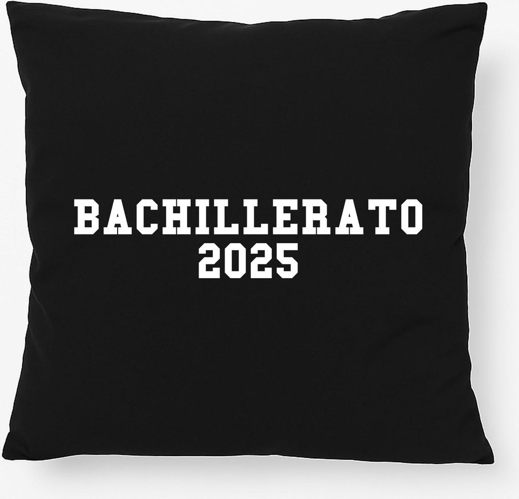 Huuraa Kissen Bachillerato 2025 Abschluss Spanien 40x40cm mit Füllung Black Baumwolle Dekokissen Geschenkidee