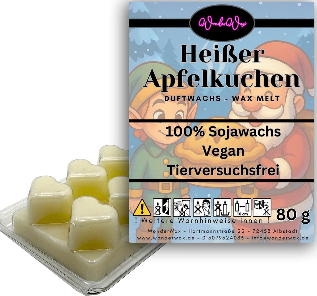 WonderWax Duftwachs Weihnachten Wax Melts für Duftlampe, 6 Herzen Duftmelt Wachsmelt Sojawachs Duftwachs Würfel für Raumdüfte, Wachs Duftöl Wi...