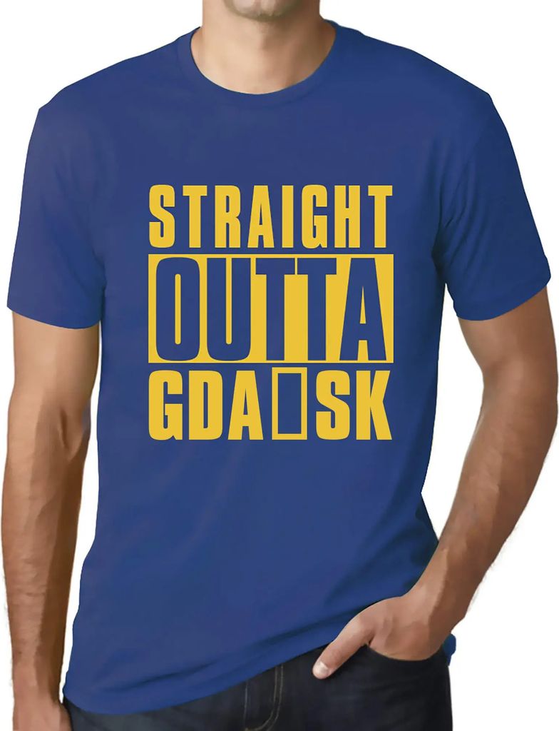 Herren Grafik T-Shirt Direkt aus gdańsk – Straight Outta Gdańsk – Öko-Verantwortlich Vintage Jahrgang Kurzarm Lustige Druck Geburtstag Gesch...