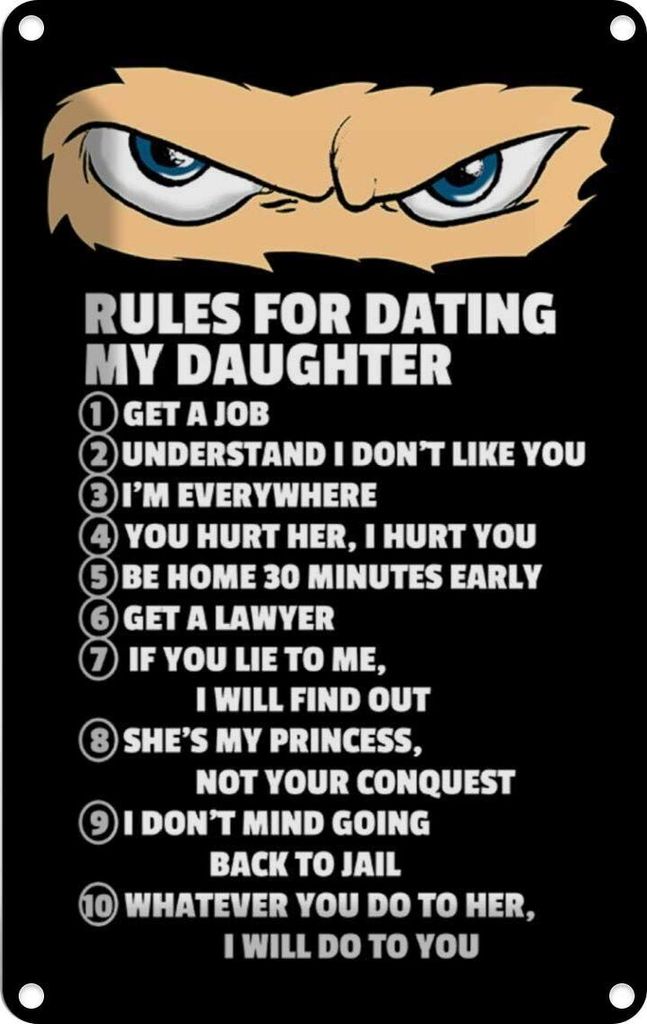 vianmo Blechschild 30x20 cm Rules for dating my daughter Ninja Spruch Zitat