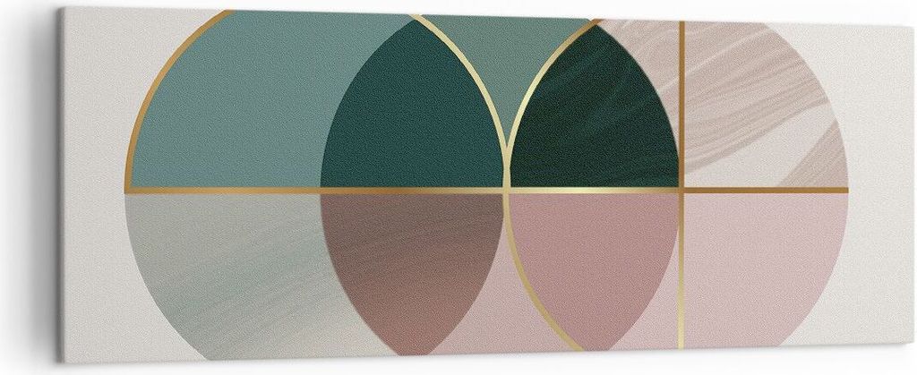 Bild auf Leinwand - Leinwandbild - Einteilig - Abstraktion Räder Minimalismus - 140x50cm - Wand Bild - Wanddeko - Wandbilder - Leinwanddruck - Bil...