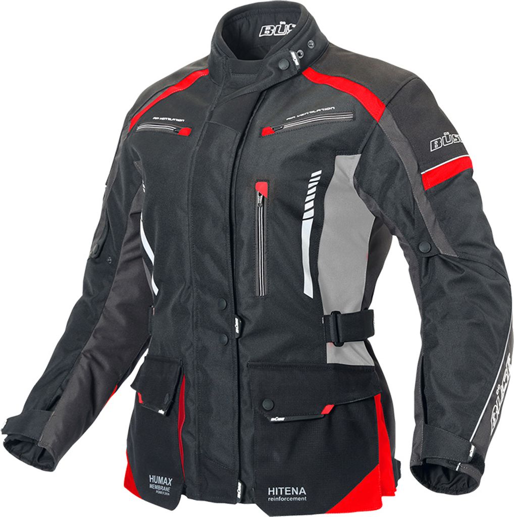 Büse Torino II Textiljacke schwarz / hellgrau / rot Damen 40