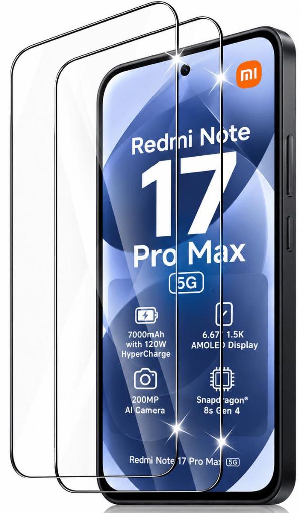 2x Schutzglas für Xiaomi Redmi Note 17 Pro Max 5G Display Produktbild 