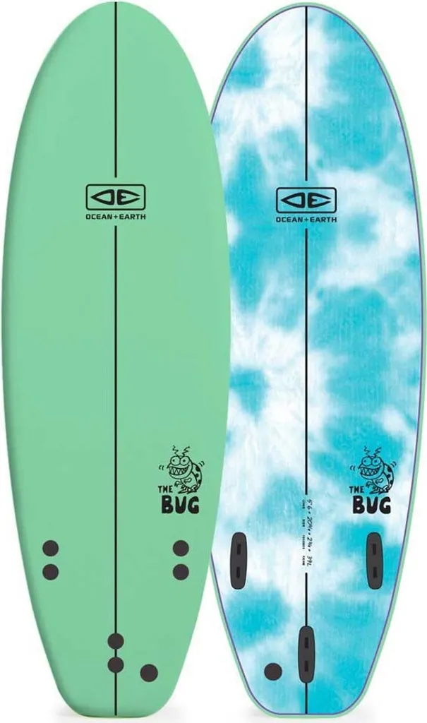 Ocean & Earth The Bug 5'6" Planche de Surf Stable avec Double Stringer Wood
