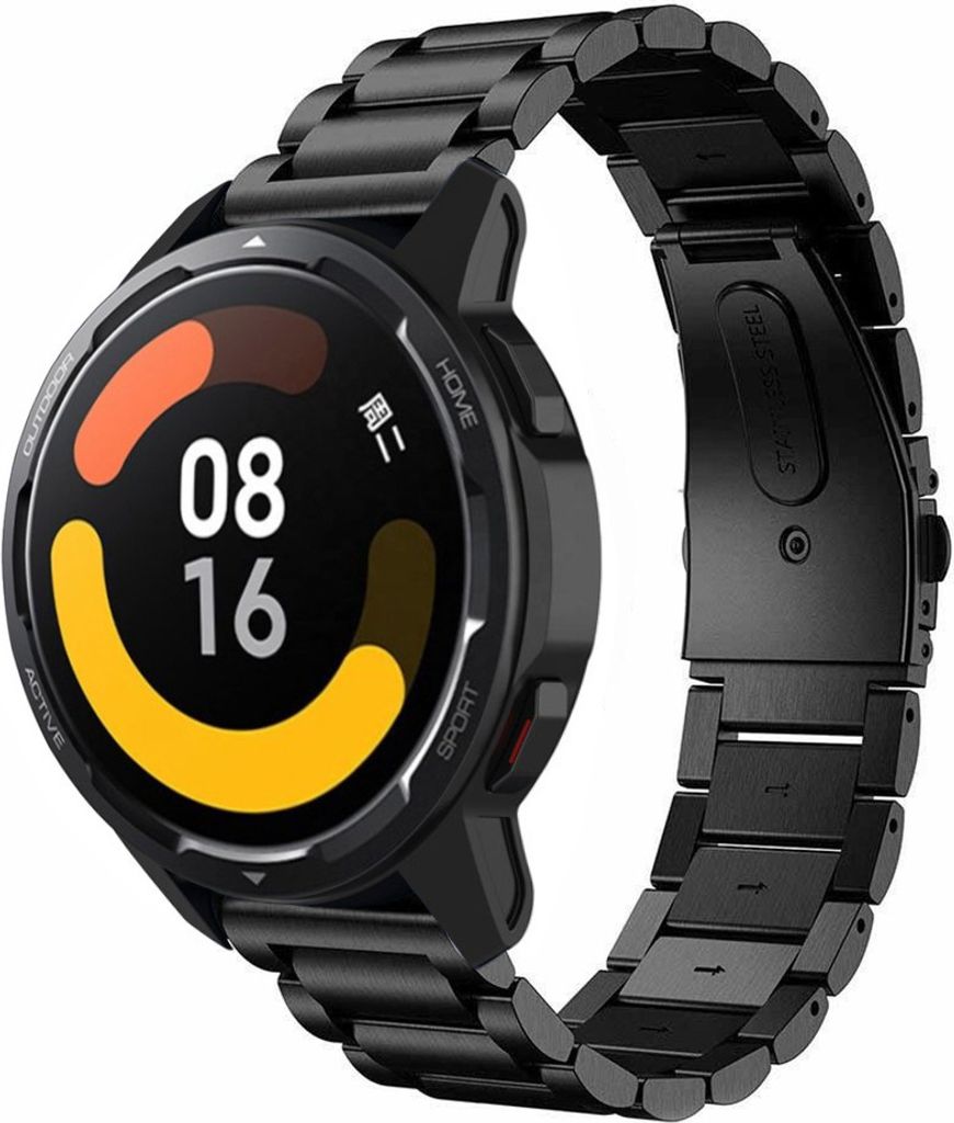 Strap-it Stahlarmband - Kompatibel mit Xiaomi Watch S1 Armband Ersatzarmband Edelstahl - Gliederarmband mit Faltschließe - Hochwertiges Material -...