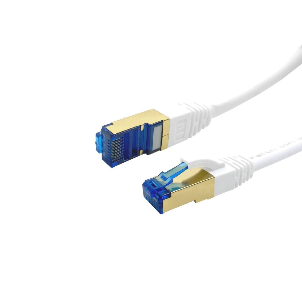 ProfiPatch LAN Kabel Cat7 S/FTP RJ45 Premium Patchkabel 10GB 600MHz LSZH Ethernet Netzwerkkabel weiß 2,5m