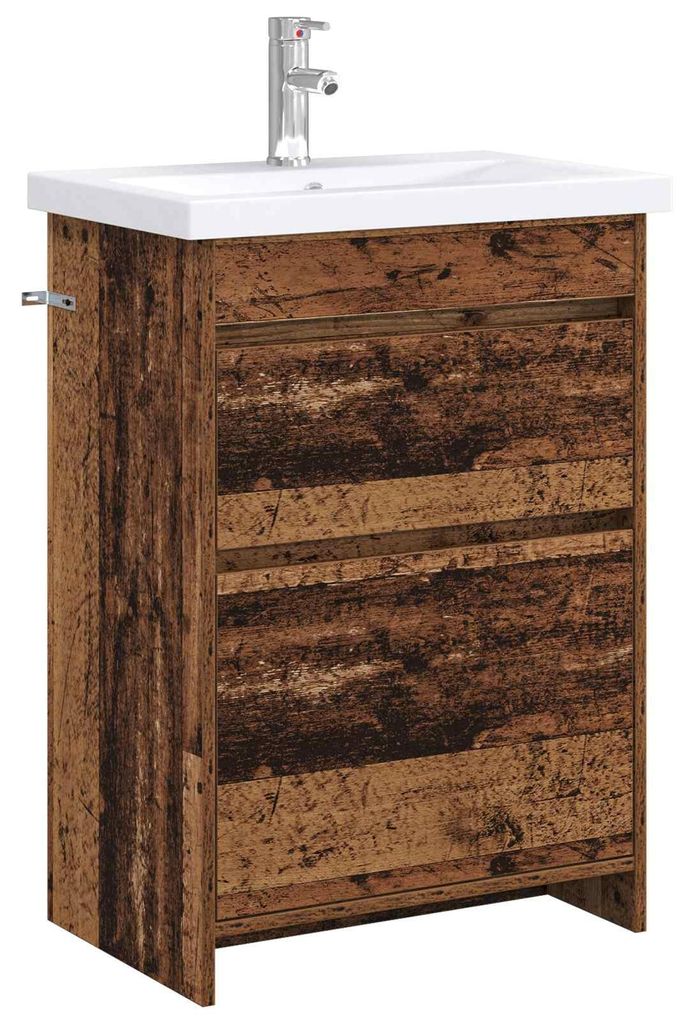 vidaXL Badezimmermöbel-Set Altholz 61 x 40 x 84,5 cm Holzwerkstoff