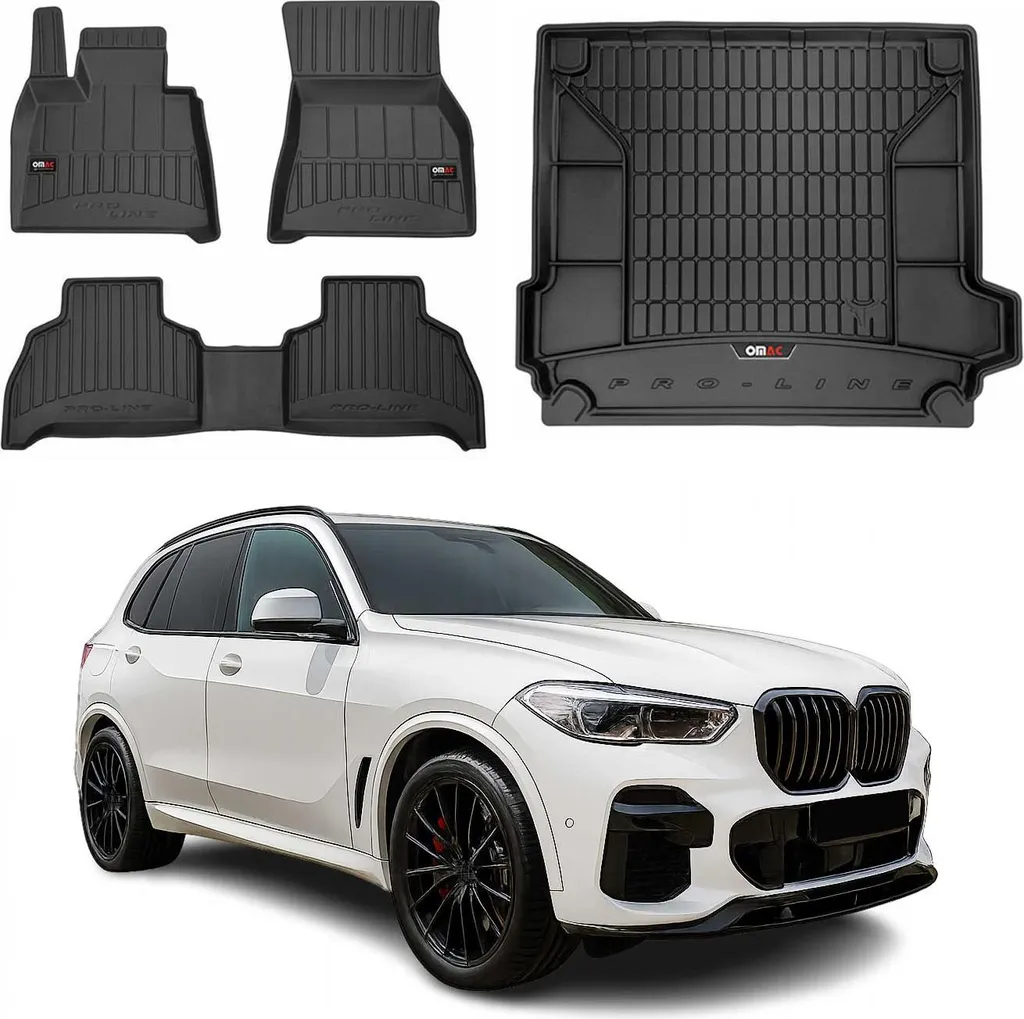 Set Tappetini e Vasca Baule BMW X5 G05 2018-2025 in Gomma OMAC