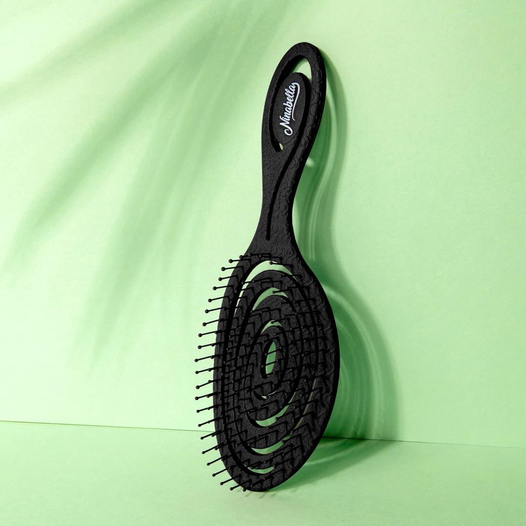 Biologische Haarbürste ohne Ziehen für Damen, Herren und Kinder - entwirrende Bürste auch für Locken und langes Haar - einzigartige professione...