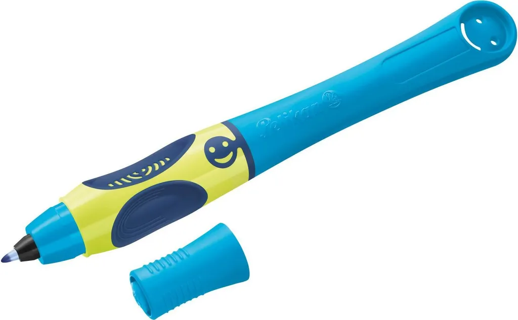 Pelikan griffix penna a inchiostro Neon Fresh Blue per destrimani, penna per imparare a scrivere con impugnatura ergonomica - 1 pezzo (820462)