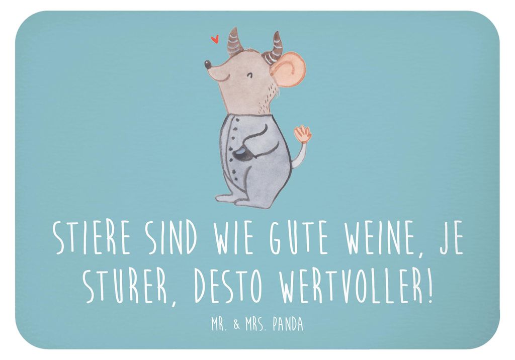 Mr. & Mrs. Panda magnet Sturer Stier - Meeresbrise - Geschenk, Illustrationen, Qualitäten, Tierkreiszeichen, Geschenke Astrologie, Wertschätzung,...