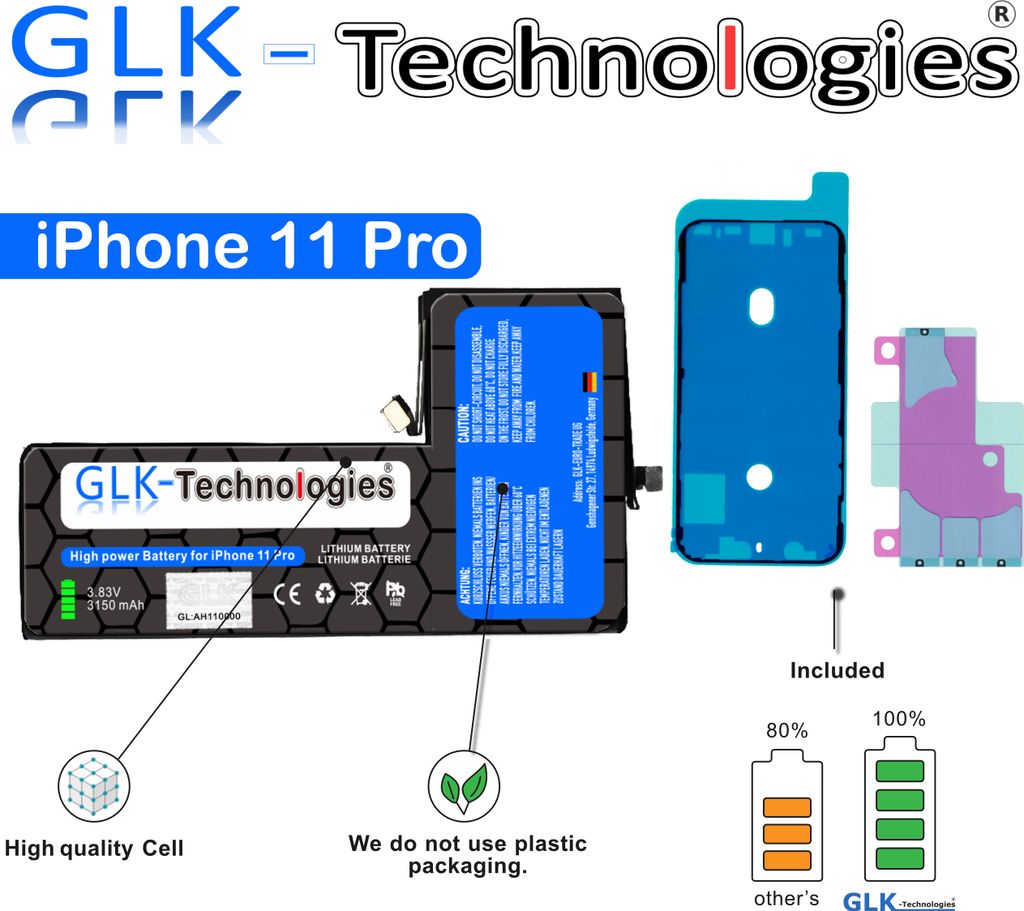 GLK-Technologies Akku für Original iPhone 11 Pro inkl Produktbild 