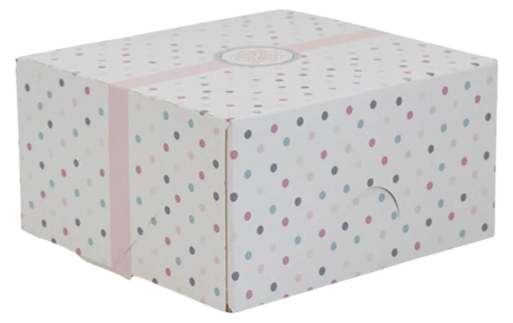 KAPAK 165er Keksbox Weiß mit Punkten 13x13x7 cm für Gebäck