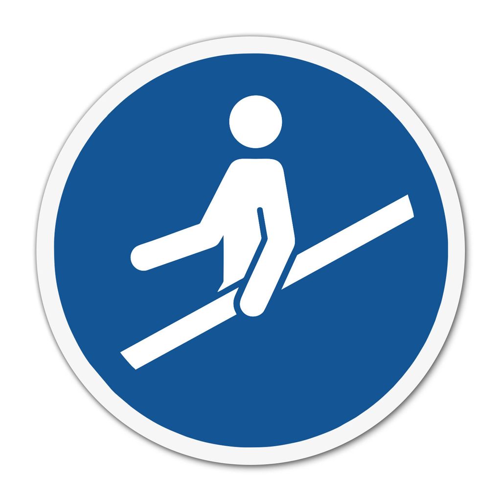 Aufkleber Handlauf benutzen Ø 10 cm ISO 7010 M012 Gebotszeichensticker - hin746