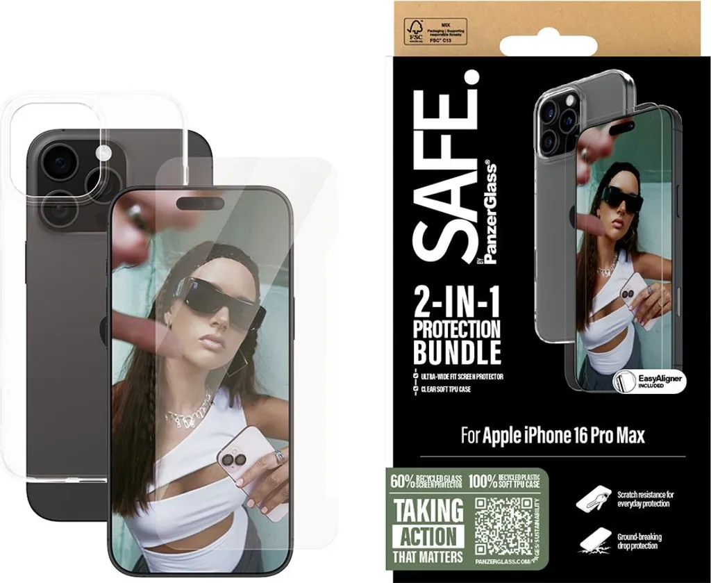 PanzerGlass 3-in-1 iPhone 16 Pro: Scudo Privacy e Protezione Urti
