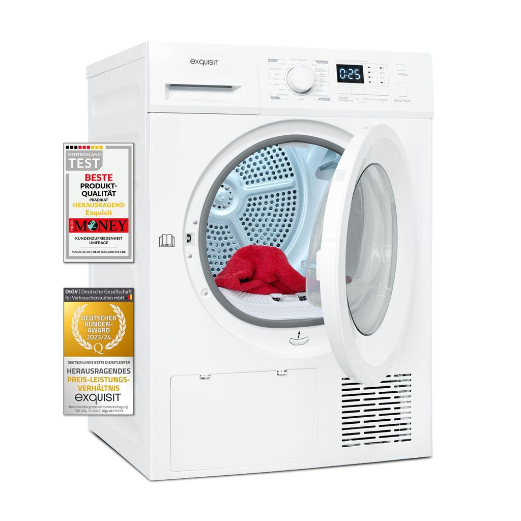 Exquisit Wärmepumpentrockner TWP5803-030 weiss | 8 kg Produktbild 