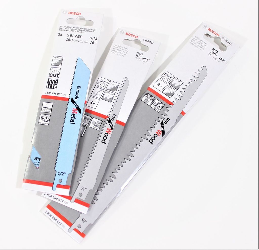 BOSCH Sägeblätter Set 3-tlg Holz Metall Metallarbeiten Holzarbeiten Wood Metal