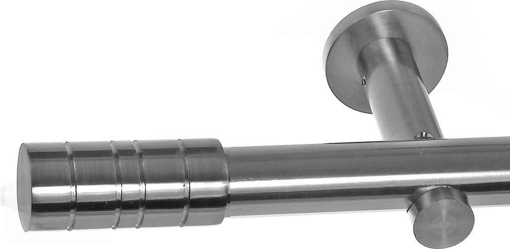 Gardinenstange mit Wandhalterung I Metall Edelstahl Look 1-läufig I Ø20mm I H31