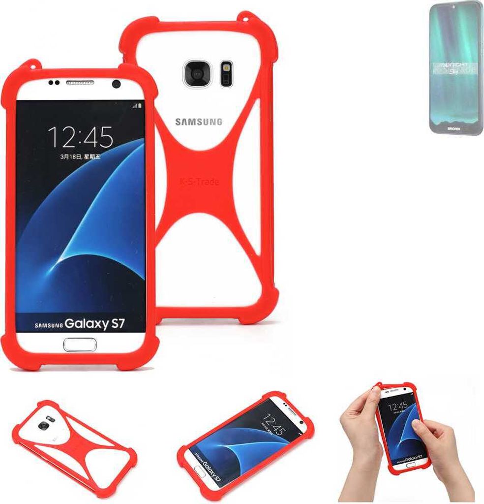 K-S-Trade Handy-Hülle kompatibel mit Brondi Midnight Sky Schutz-Hülle Bumper Silikon Schutz Hülle Cover Case Silikoncase Silikonbumper TPU Softcase