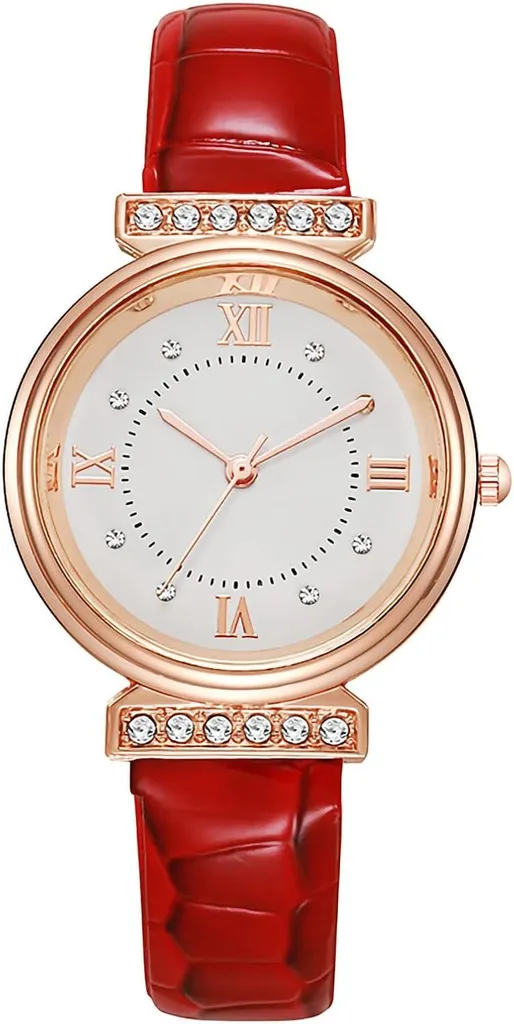Regalo Perfetto Orologio Donna - Elegante Pelle Diamante Analogico