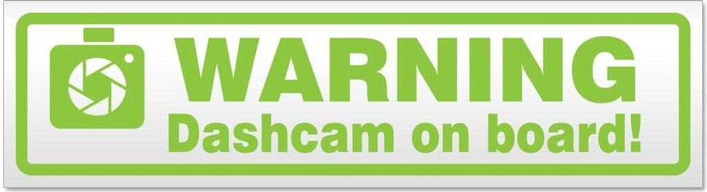 Kiwistar - Autoaufkleber - Lindgrün - 20 x 5,3 cm - Dashcam on Board Warning - Hinweis Aufkleber Sticker für Auto, Kfz, Fahrrad, PKW, LKW