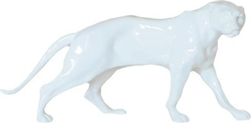 Statue Panthère Blanche Moderne 26cm - Objet Déco Design de Luxe Intérieur