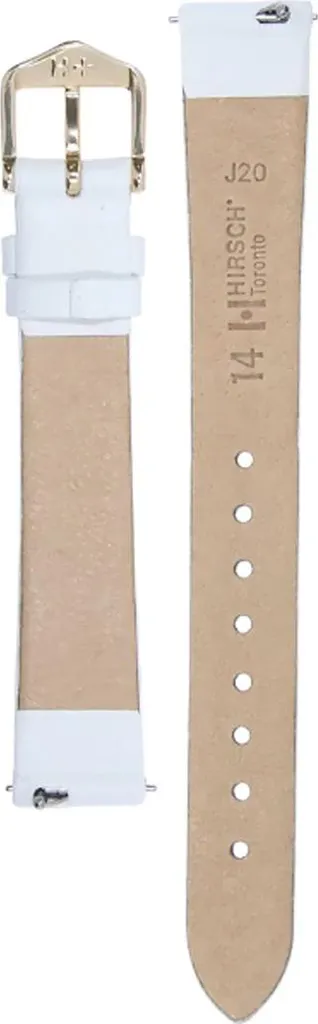 Bracelet Montre 14mm Cuir de Vachette Blanc Hirsch Toronto Souple