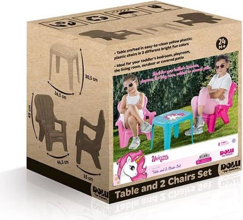Dolu Unicorn Roze Tafel met Stoeltjes Immagine del prodotto 