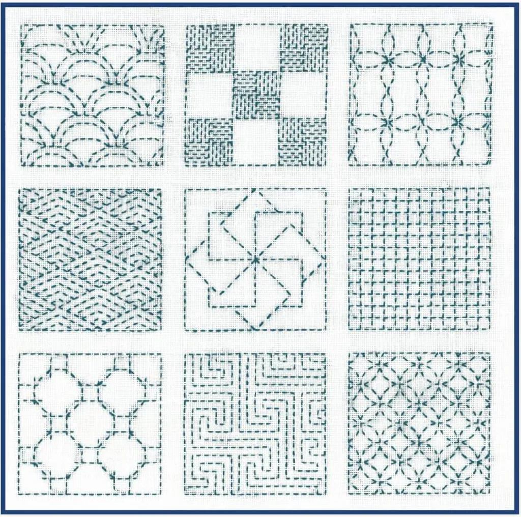 Kit Ricamo Sashiko Professionale 20x19,5cm - Prezzo Speciale