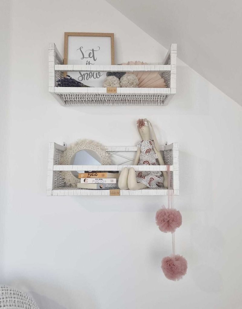 WikliBOX – Wandschrank aus Korbgeflecht, weißes Wandregal (1 stk.)