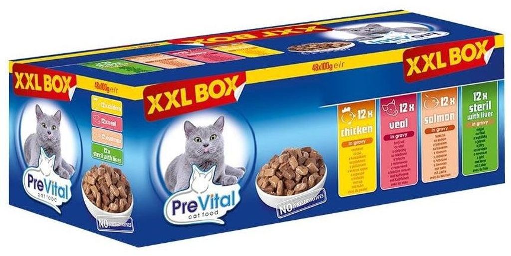 PREVITAL XXL BOX Geschmacks-Mix mit Huhn  Kalb  Lachs und Produktbild 