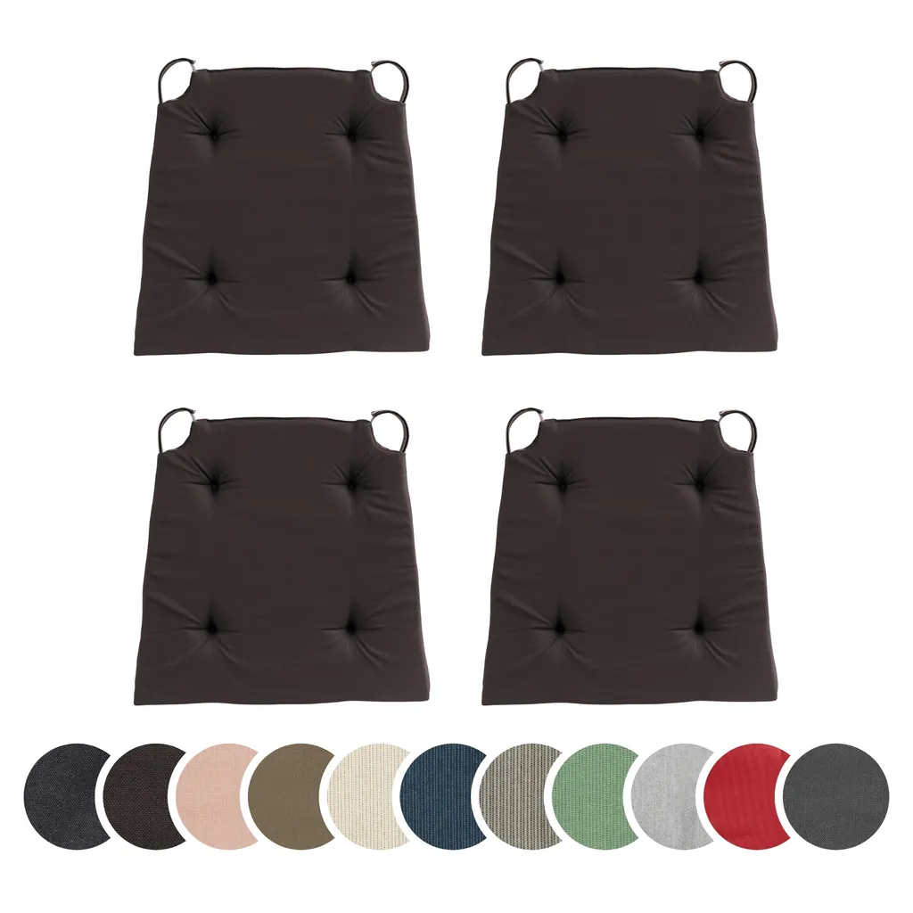 Set 4 Cuscini Sedia sleepling Castagno 42x40 cm Cotone 100% Certificato