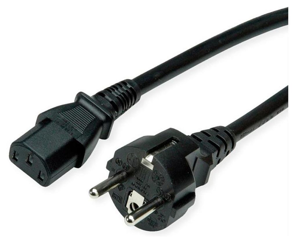 VALUE Netzkabel, IEC-Buchse & CEE7/7-Stecker gerade, Immagine del prodotto 