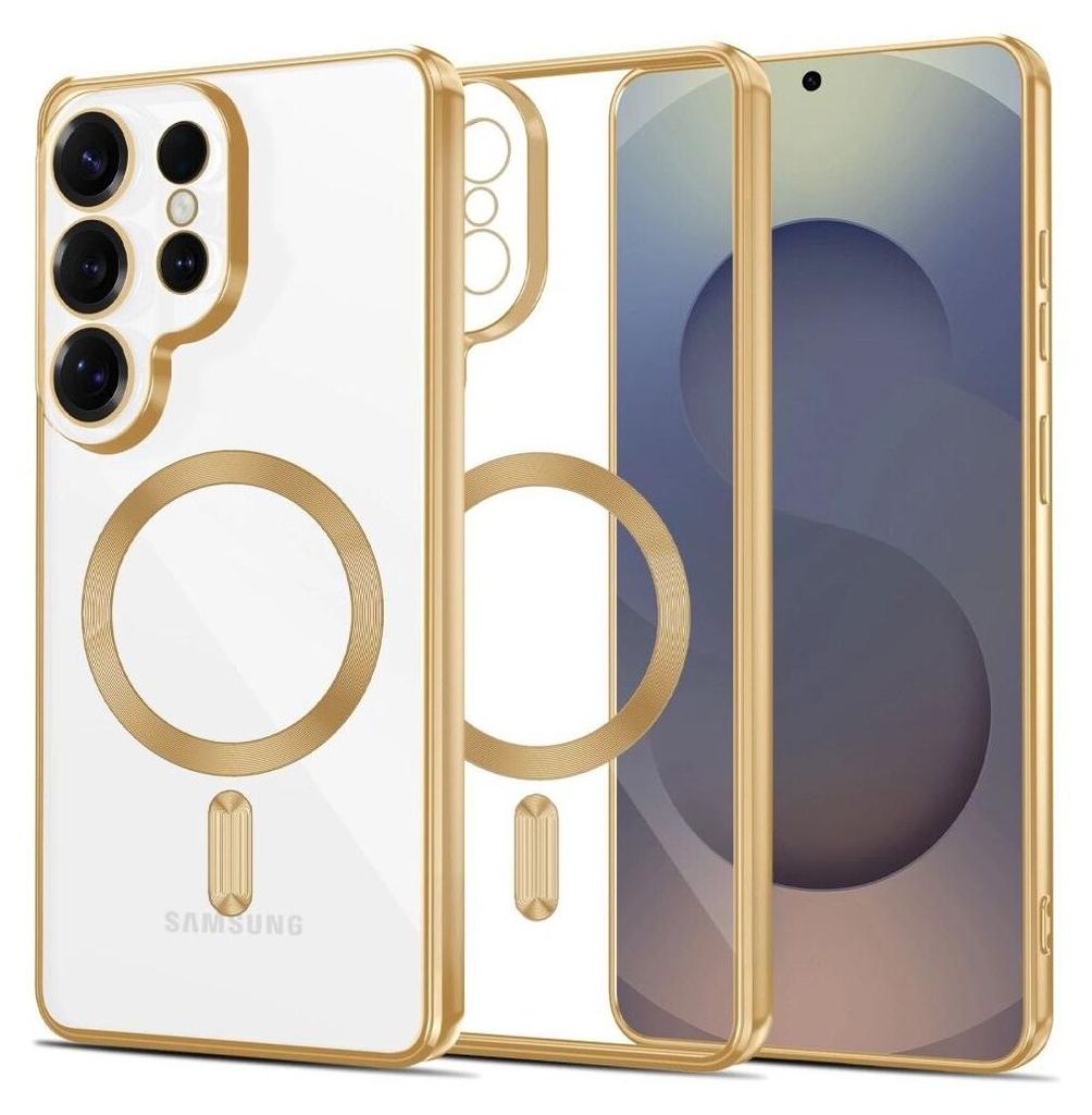 Tech-Protect MagFlex für Samsung Galaxy S26 Ultra Glänzendes Gold Magnetisch Handyhülle