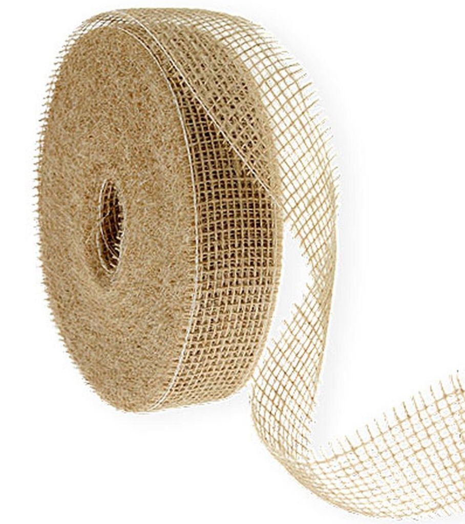 Juteband Natur 5cm 40m - Vielseitiges Gitterband, Geschenkband, Dekoration für Weihnachten und Herbst
