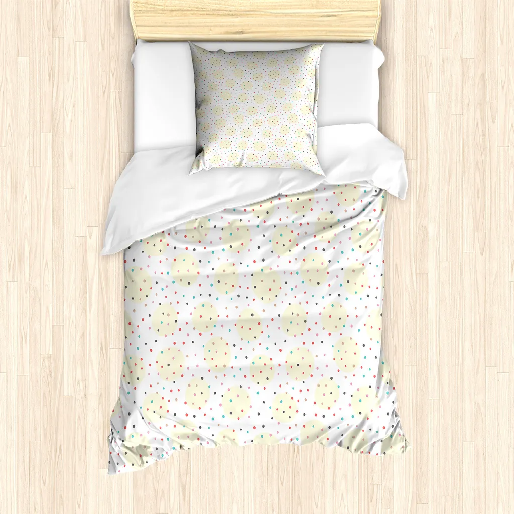 Set Copripiumino Moderno Pois ABAKUHAUS - Crema Multicolore