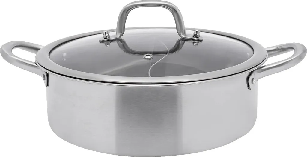 Pentola Fonduta Cinese 28cm Inox 304 | Doppio Gusto Hot Pot Induzione