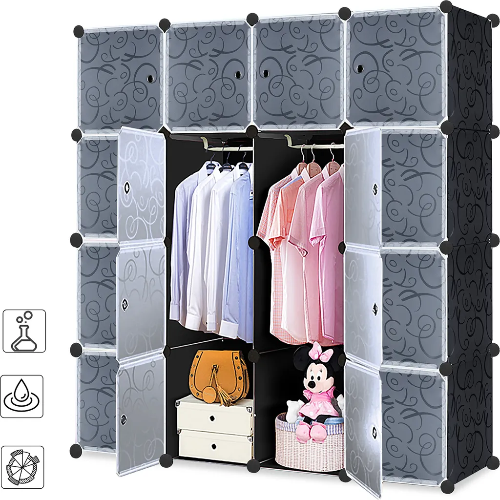 Sistema di Scaffalatura Sessamen-LP: Armadio Modulare 16 Moduli Nero