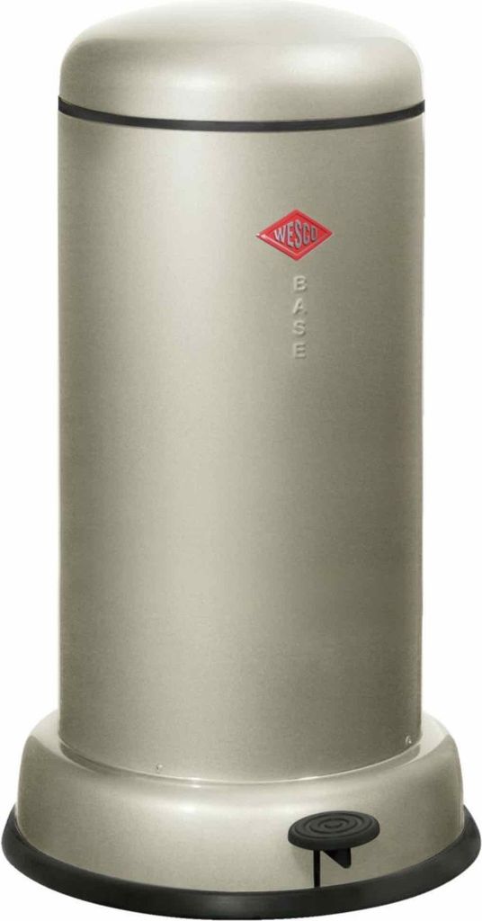Wesco Tretabfallsammler Baseboy mit Dämpfer, Abfallsammler, Abfalleimer, Mülleimer, Stahlblech, Neusilber, 20 L, 134531-03