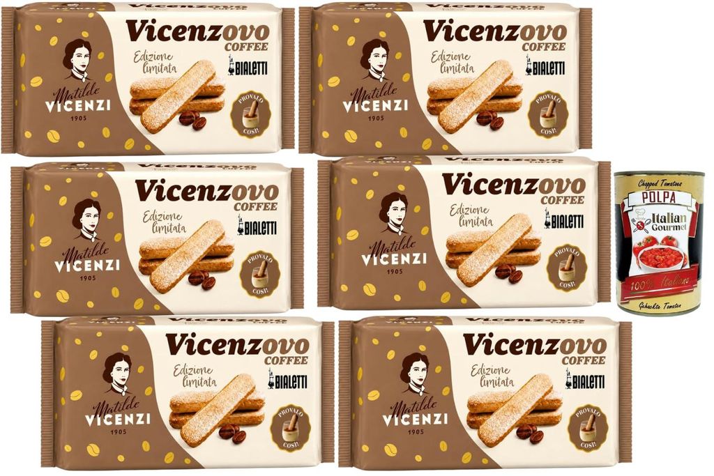 6x Vicenzovo Savoiardi al Caffè Bialetti Löffelbiskuits mit Produktbild 