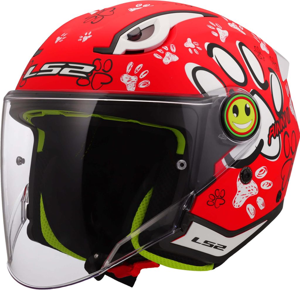 LS2 OF622 Funny II Paws Kinderhelm Rot S